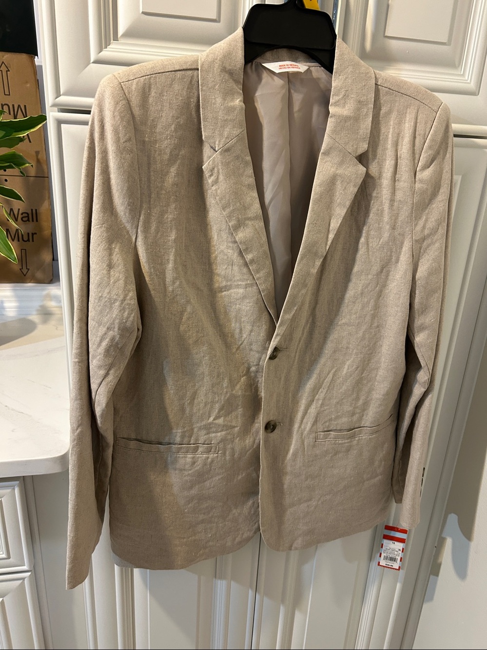 Cat & Jack Beige Linen-Blend Blazer